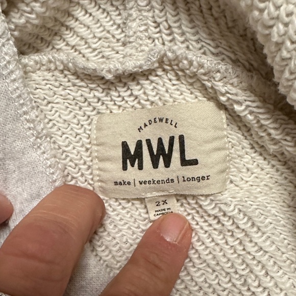 Madewell Heathered Cream Hoodie - Picture 2 of 8